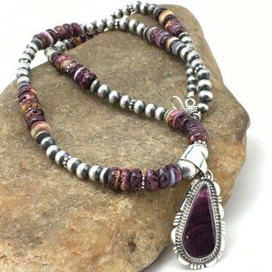 Women's Gift Navajo Purple Necklaces Pendant Ln 20